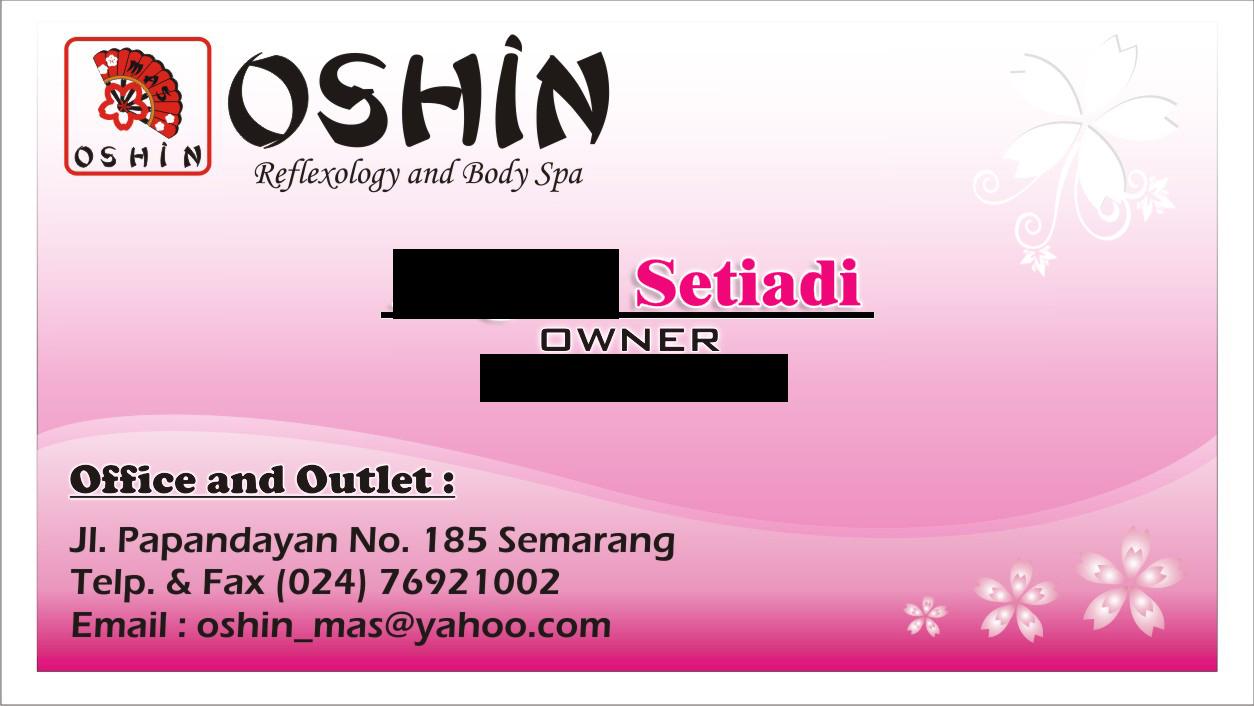 Contoh Desain Kartu Nama Oshin Refleksi dan Spa Informasi Lomba