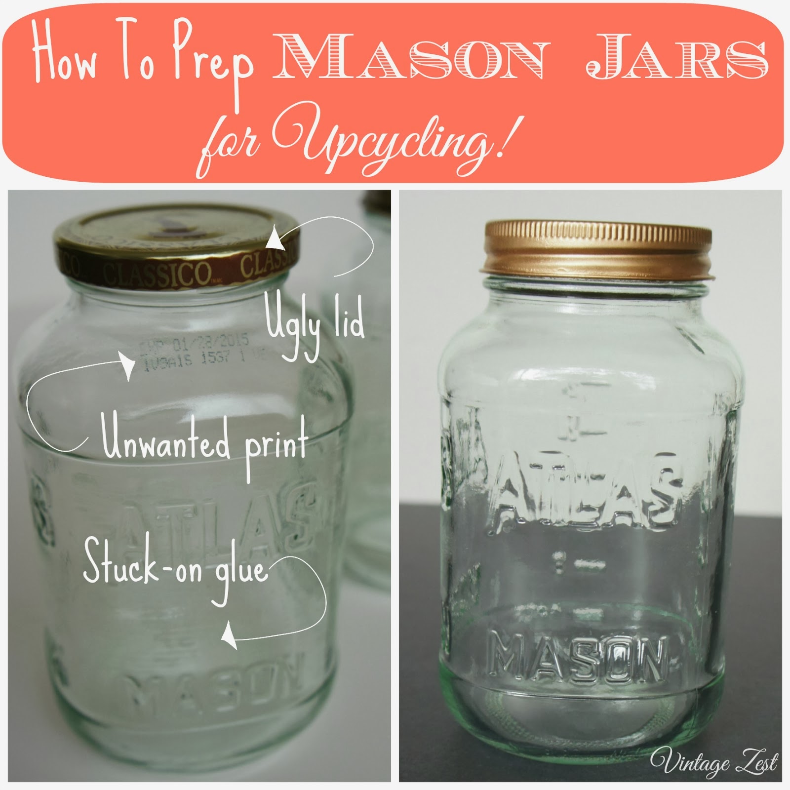 LaBelladiva How to prep glass jars for upcycling