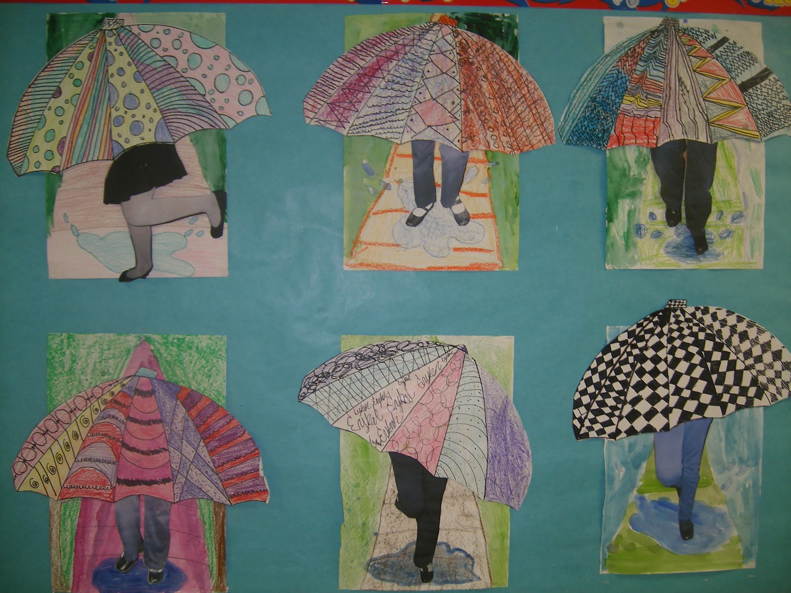 Awesome Art Projects: 4th Grade Umbrellas