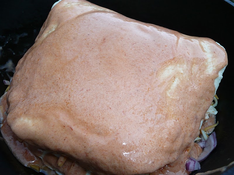 Everyday Dutch Oven Chicken Quesadilla Pie