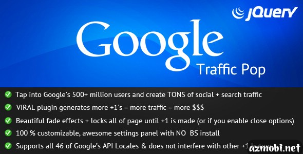 Google Traffic Pop for Wordpress