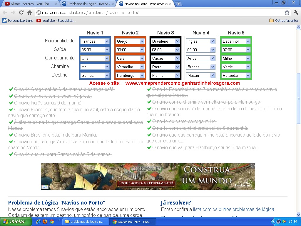 Passageiros no aeroporto Resolução problema de logica nivel normal # rachacuca #problemadelogicatipotestedeeinsten Resposta solução desafio  teste teste de einsten – Lógica no mundo sem lógica