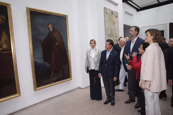 Queen Letizia of Spain and King Felipe of Spain, Mexican President Enrique Pena Nieto and his wife Angelica Rivera visit the colonial Museum of Guadalupe in Guadalupe