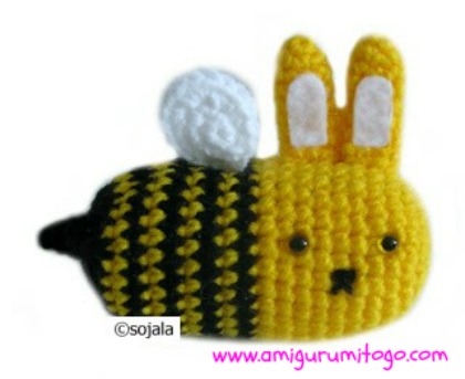 MoshiMoshi Bunny Bee Free Crochet Pattern ~ Amigurumi To Go