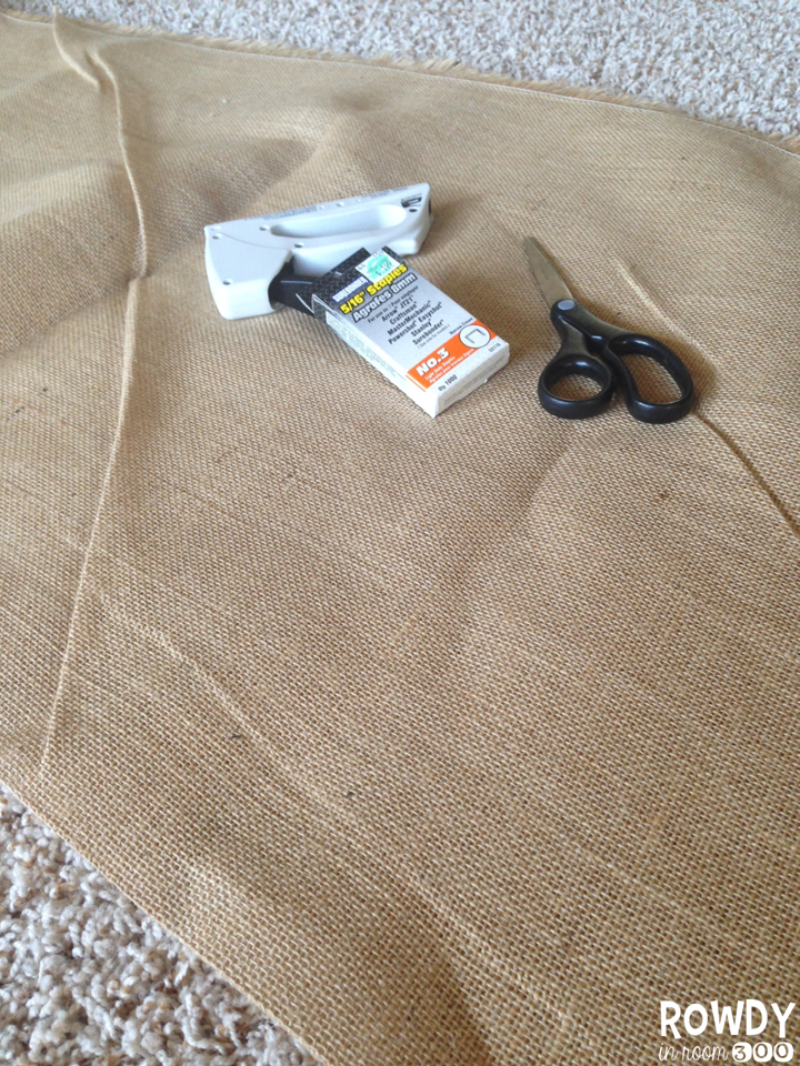 Burlap Bed Skirt Rowdy in Room 300