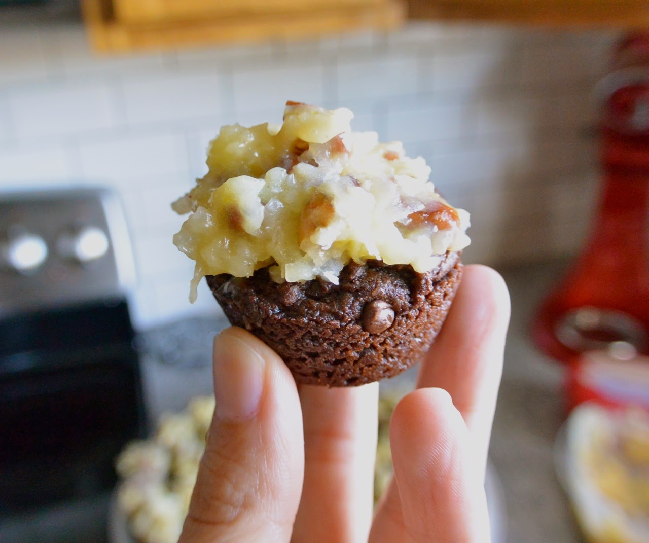 Mixin' Mom German Chocolate Brownie Bites