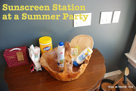 Sunscreen station for a summer party