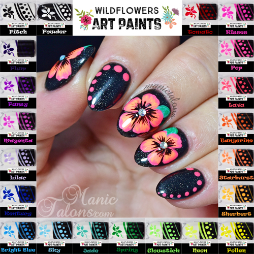 Manic Talons Nail Design Wildflowers Art Paints Swatches And Wildflowers Art Paints Swatches And Review