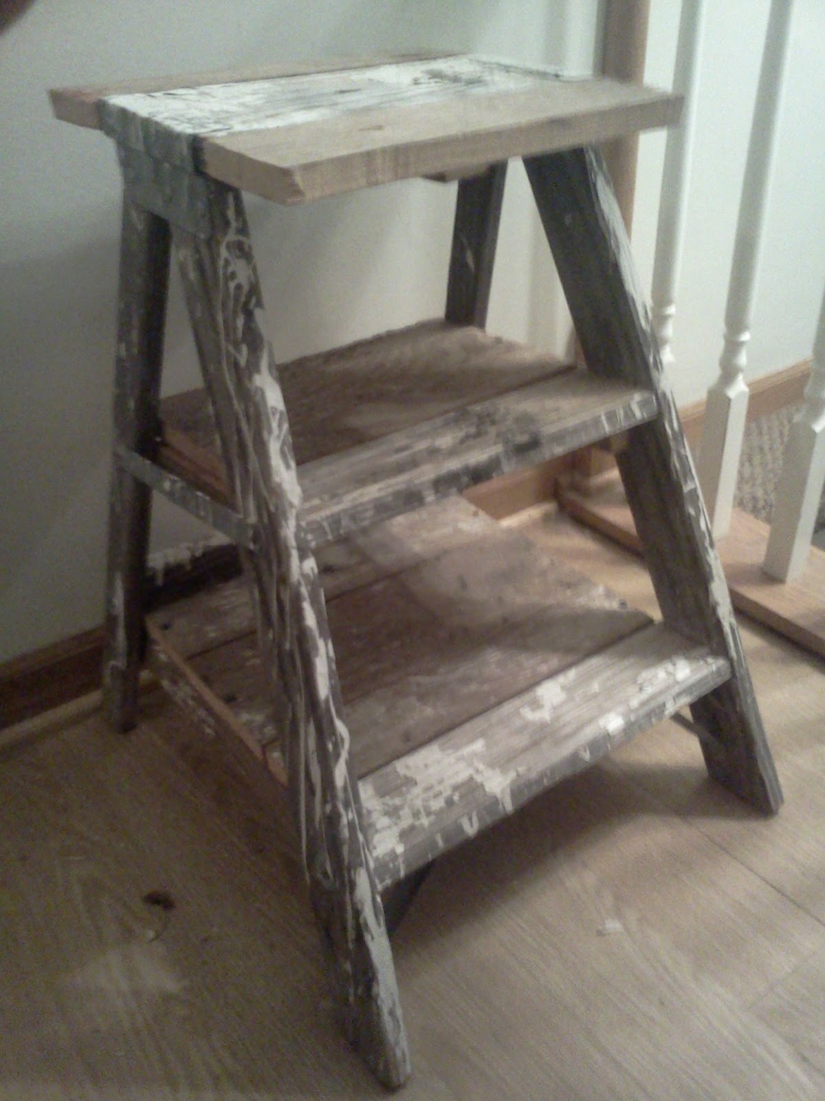 Handmade Rustic & Log Furniture Rustic Ladder Shelves and end tables