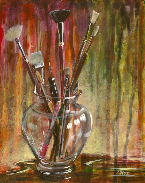Wet Paint by Tracy Onoz Paint Brush Still Life