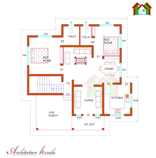 1100 square feet single storied house plan architecture kerala