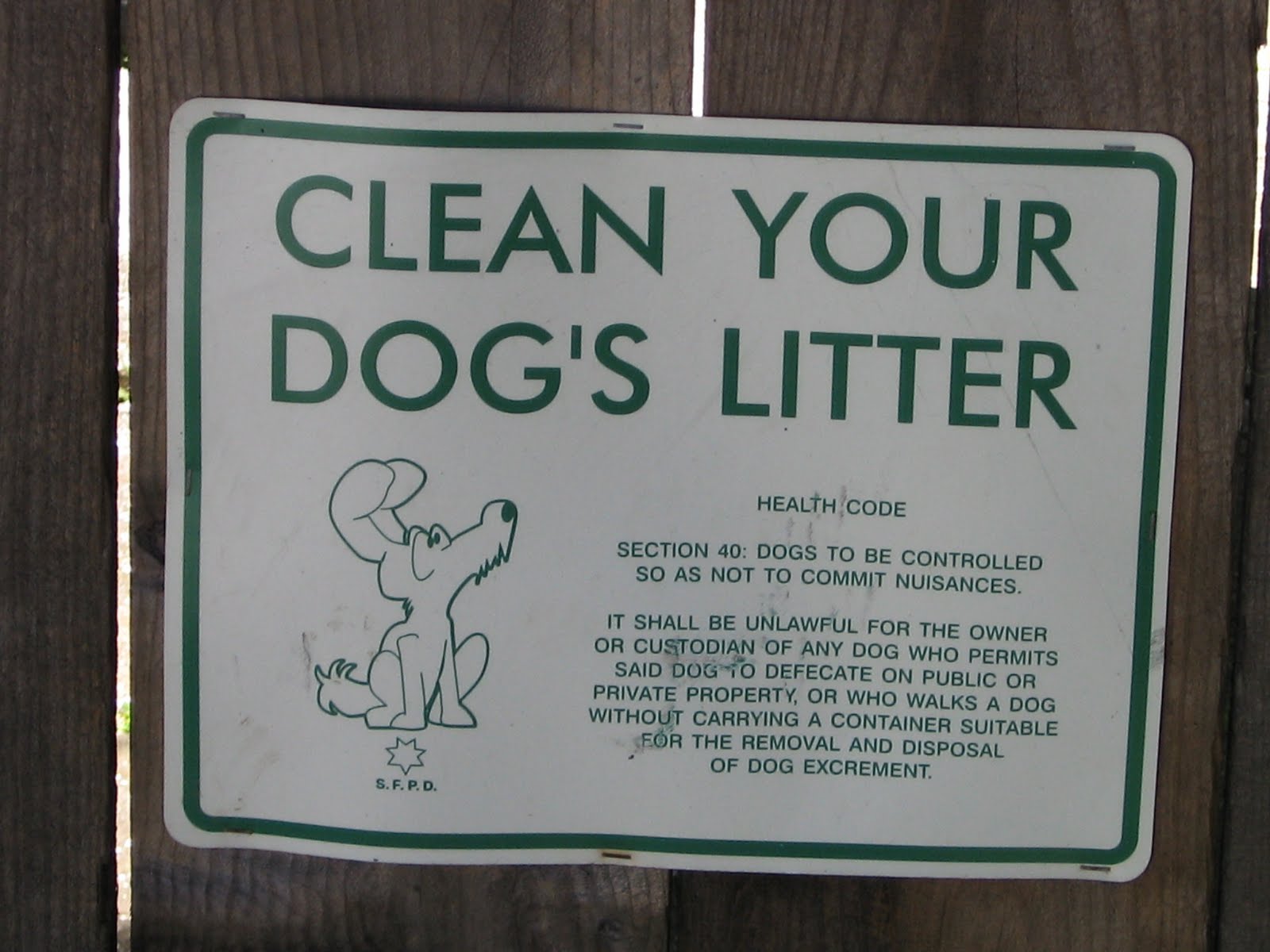 Dog Litter Sign
