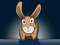 bunny smiling straight ahaed like in a portrait