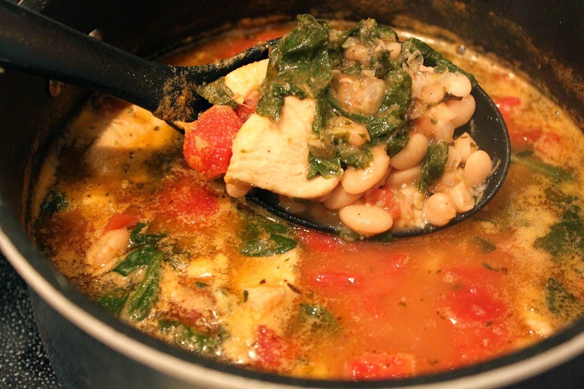 Italian Chicken White Bean and Spinach Soup Recipe What's Cookin
