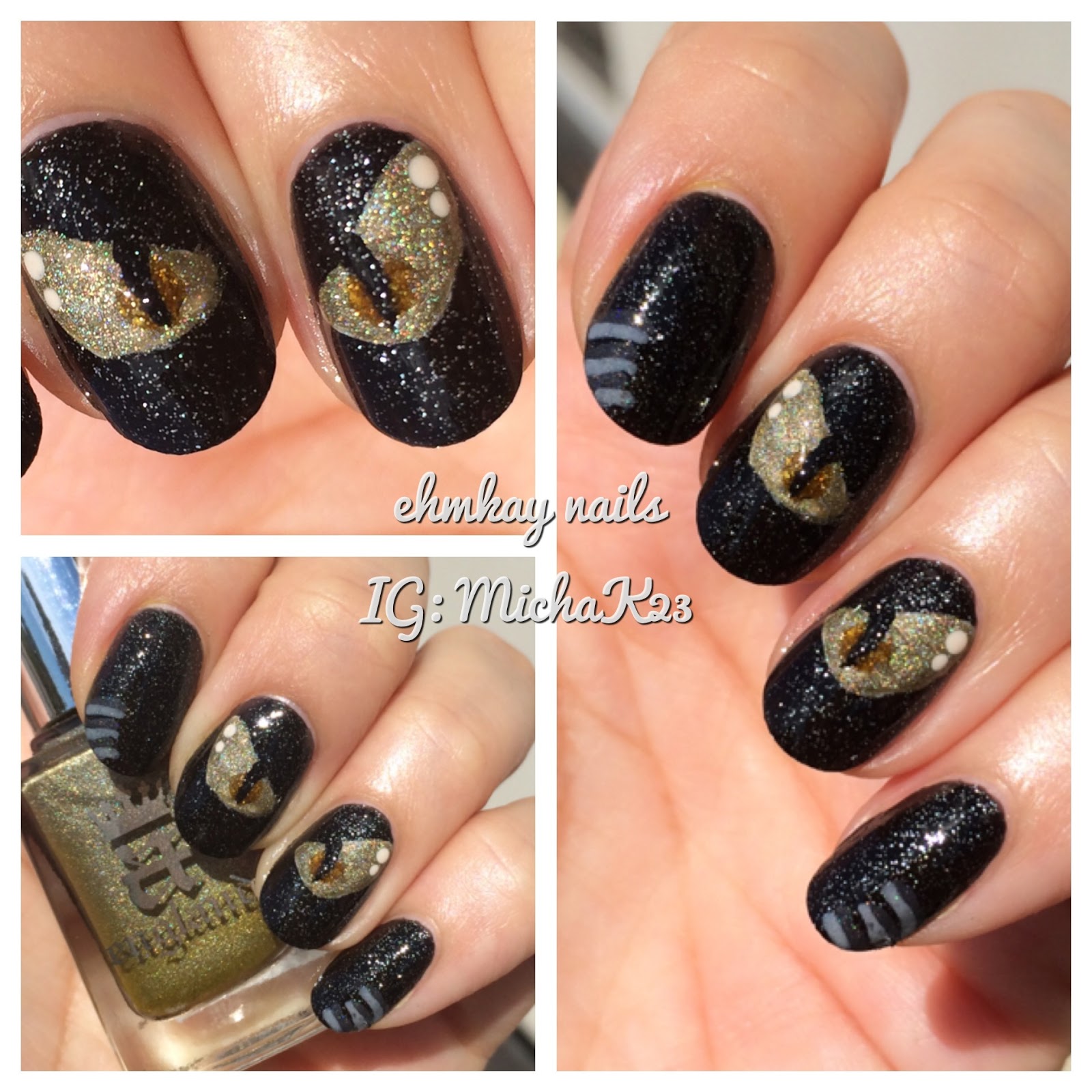 ehmkay nails Super Heroes Nail Art Catwoman