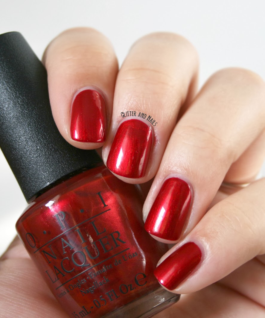 Glitter and Nails: Christmas Spirit & Candy Cane. OPI In my Santa Suit