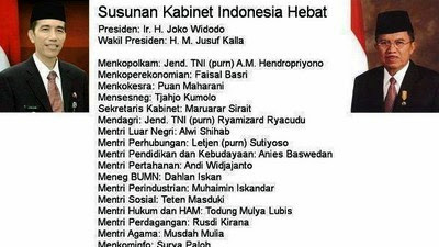 Beredar Susunan Kabinet Indonesia Hebat Jokowi - JK