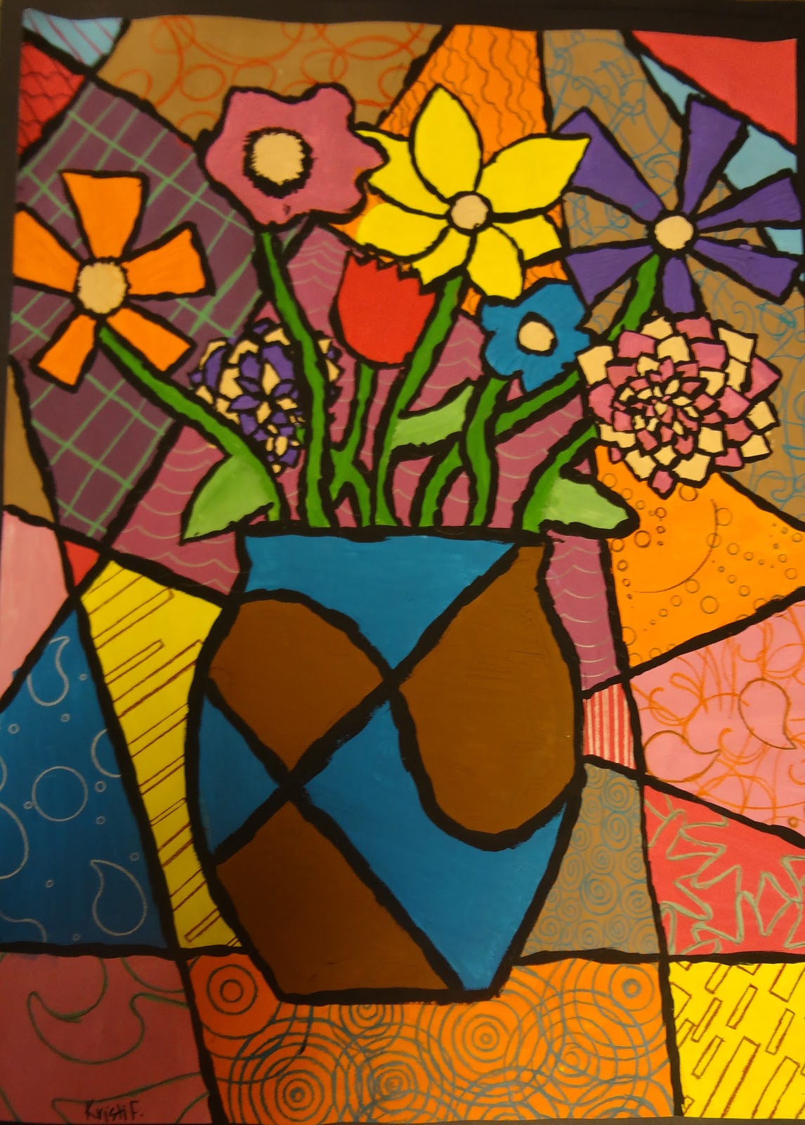 Sharpies, paint, and paper! Oh my!: 8th Grade Art