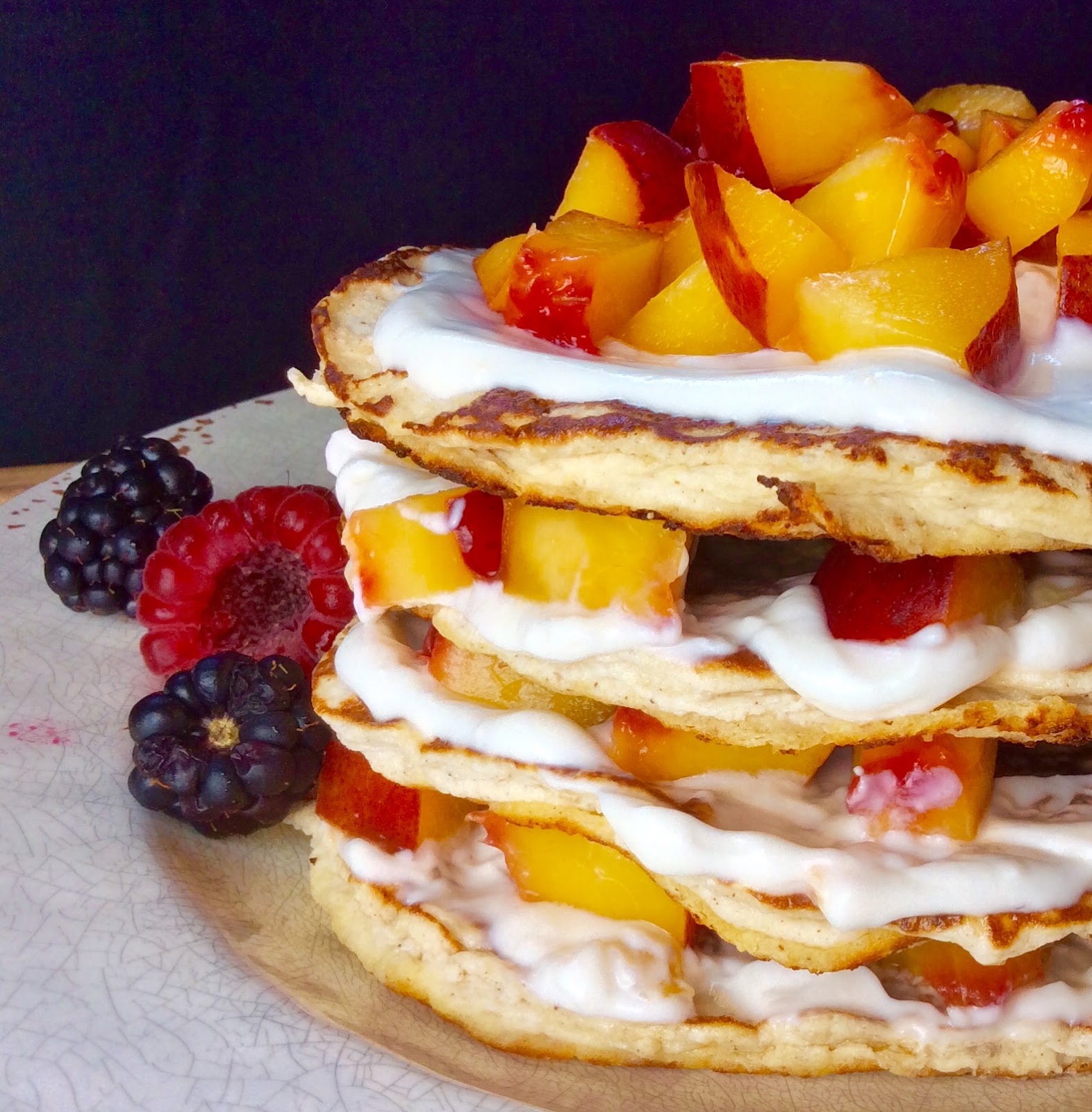 Food Fitness by Paige Peaches and Cream Pancakes