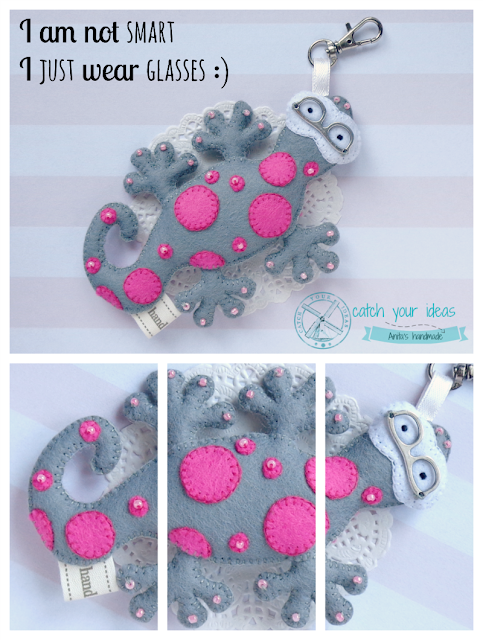 gekon, gekon z filcu, filcowy gekon, felt gecko, gecko, gecko pendant, felt pendant, szary gekon, różowy gekon, handmade gecko, handmade pendant, breloczek handmade, zawieszka handmade, breloczek hand made, filc, felt, filcowa jaszczurka, jaszczurka z filcu, jaszczurka breloczek