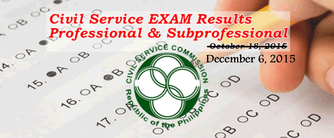 List of Passers: CAR - December 6, 2015 CSE-PPT (Subprofessional) Results / Civil Service Exam - Paper Pencil Test List of Passers: CAR - December 6, 2015 CSE-PPT (Subprofessional) Results / Civil Service Exam - Paper Pencil Test