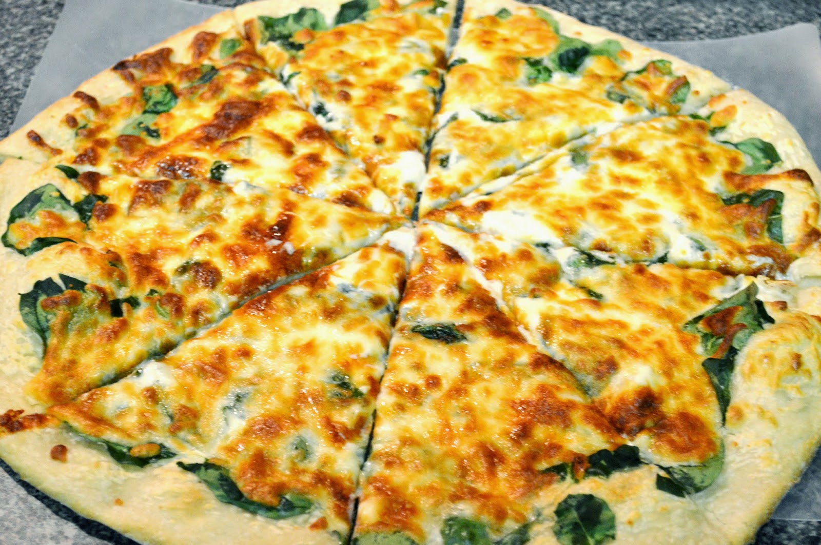 The Hungry Hood Spinach Alfredo Pizza