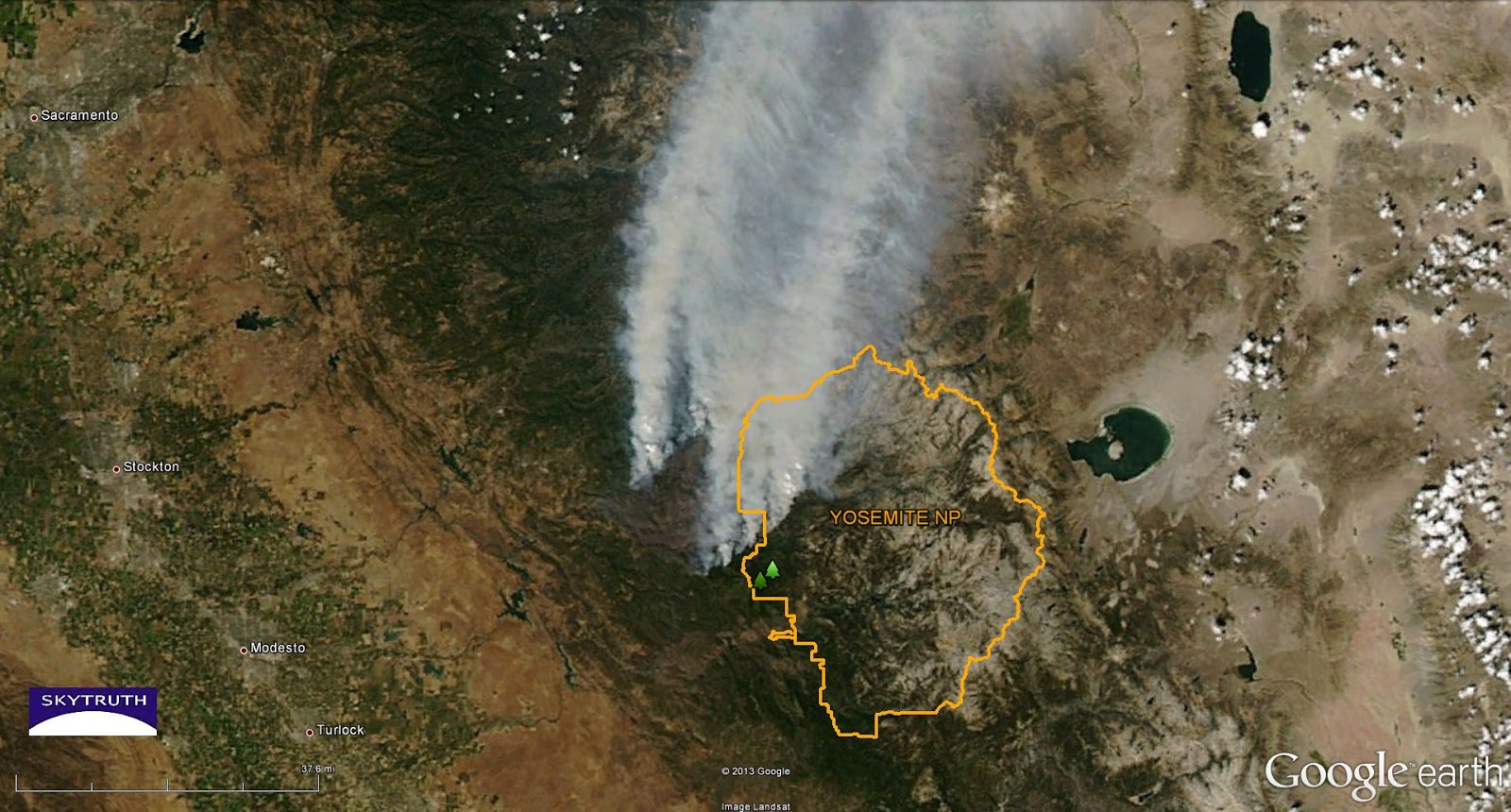 Rim Fire, Yosemite National Park SkyTruth