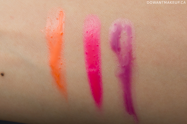 OCC Lip Tar Stained Gloss Trio swatches
