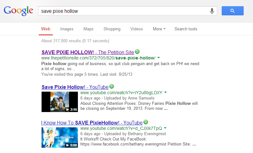 When did pixie hollow shut down