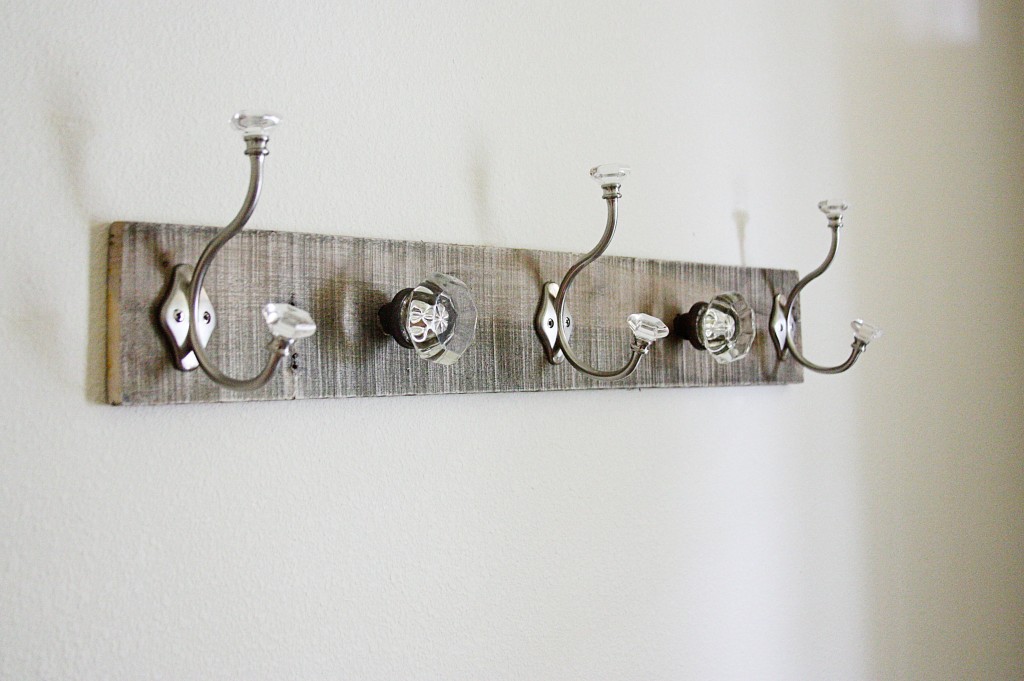 Pallet Coat Rack {glass door knob repurpose} BeingBrook