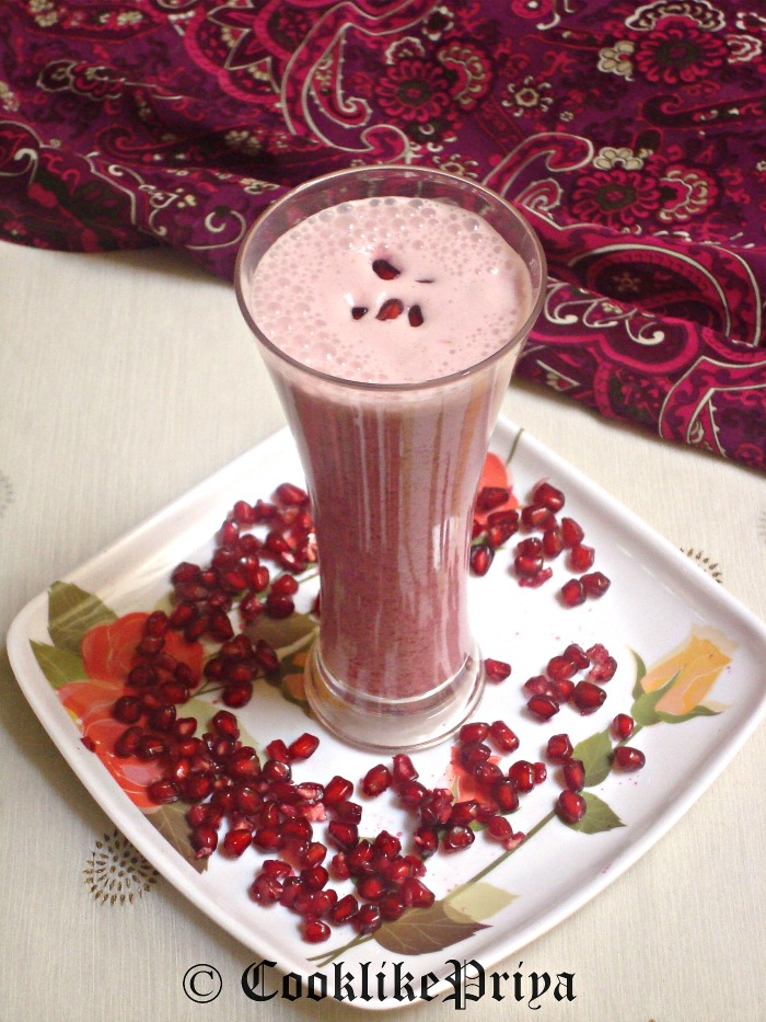Cook Like Priya Pomegranate Milkshake Recipe Pomegranate Juice
