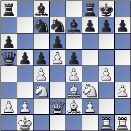 Partida de ajedrez Marín-Golmayo después de 14…b5, Barcelona 1926