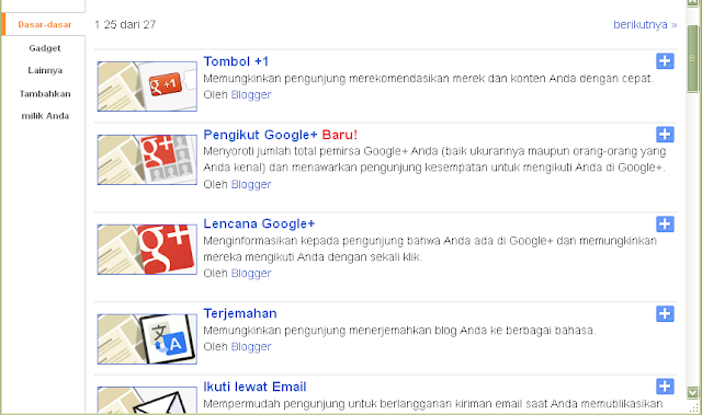 cara menambah widget tombol +1 di blog baru