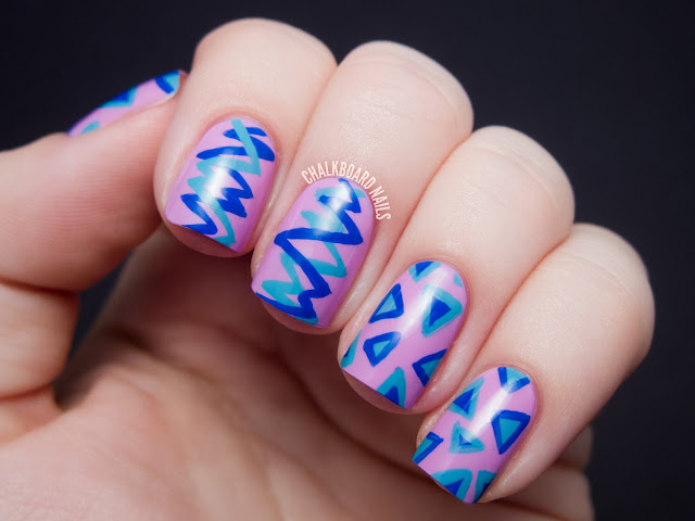 80s Two-Hand Mix Up | Chalkboard Nails | Nail Art Blog