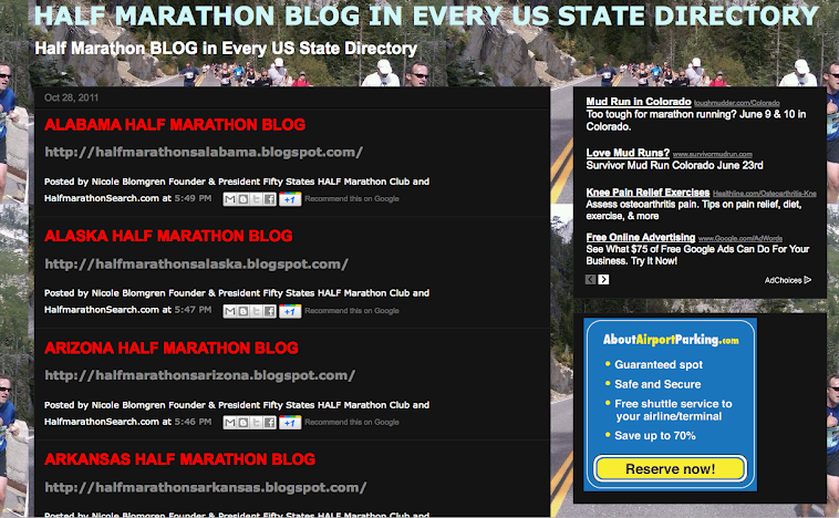 US HALF MARATHON BLOG DIRECTORY