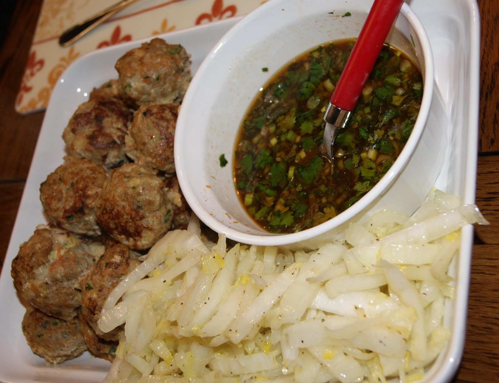 Delete the Nuts Asian Meatballs with Dipping Sauce