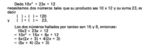 Matematicas General Factorizacion Por Tanteo