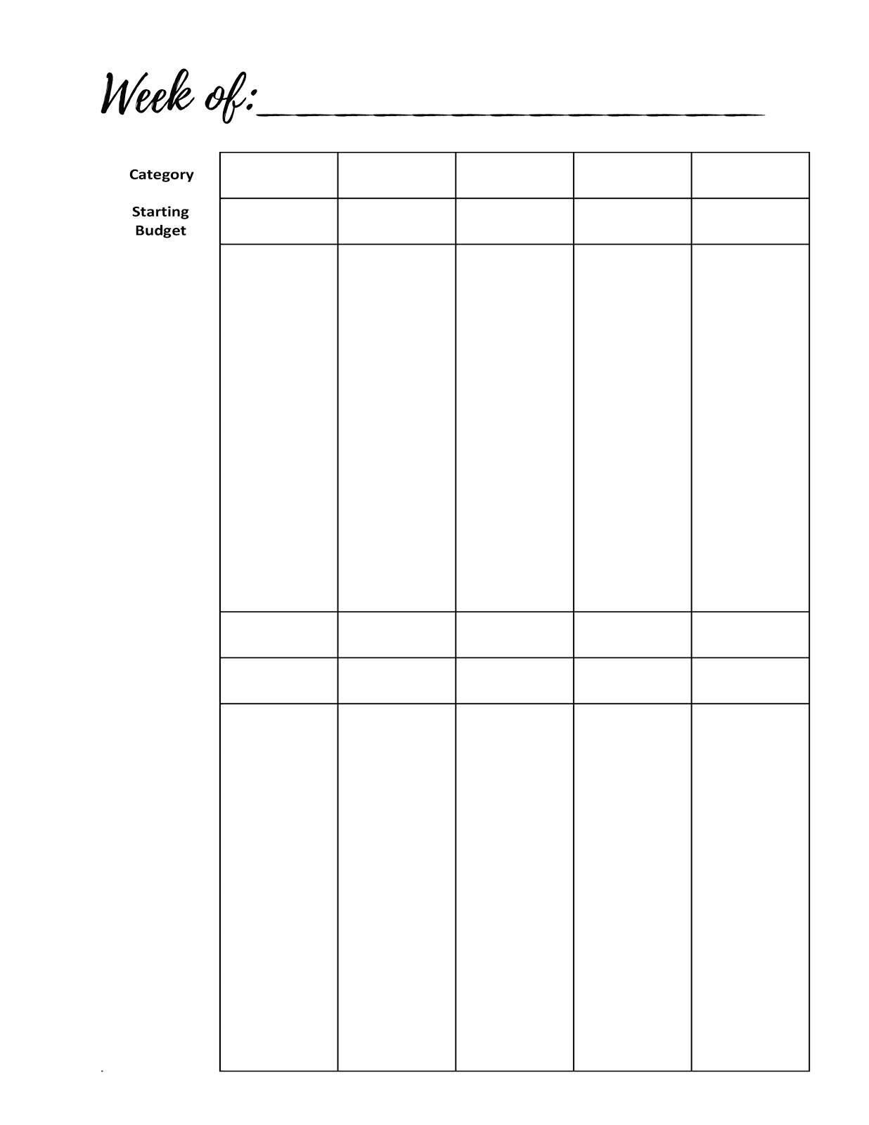 printable weekly budget