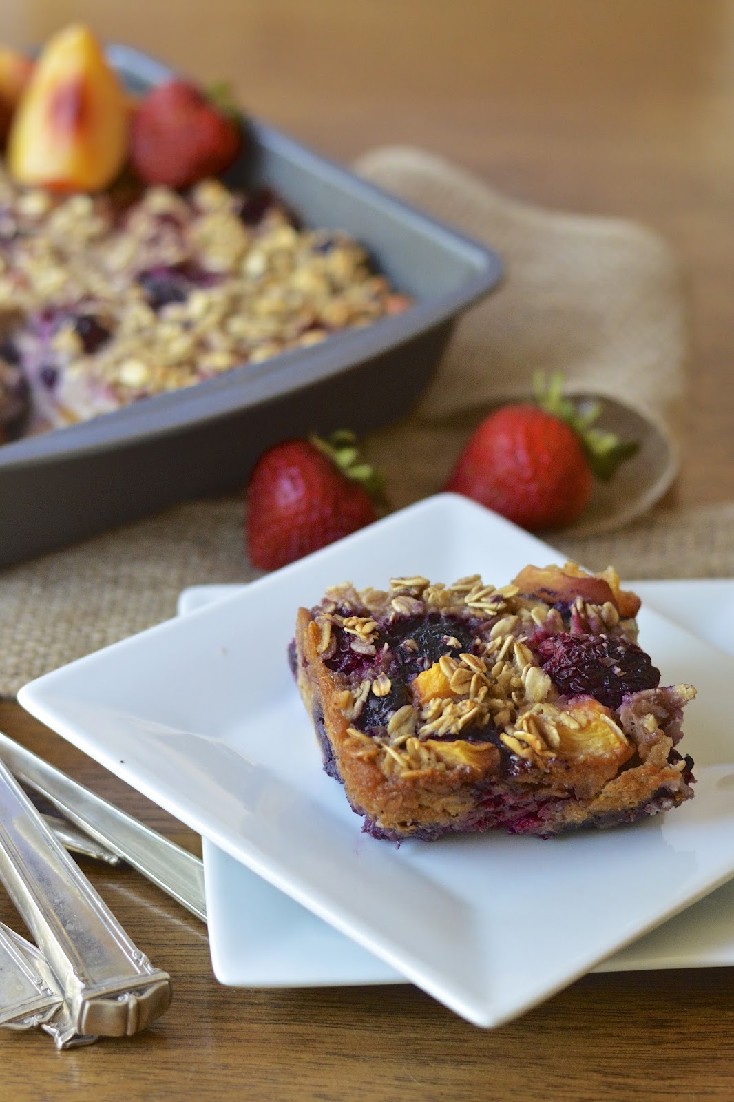 Mixed Summer Fruit Baked Oatmeal Virtually Homemade Mixed Summer