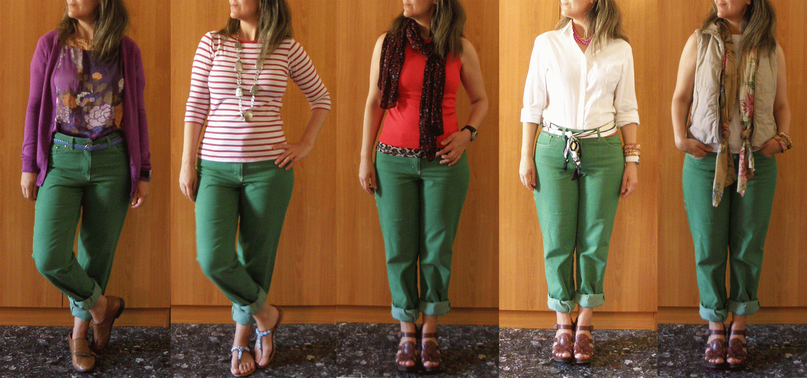 fashion me blog Green pants styled in 10 different ways