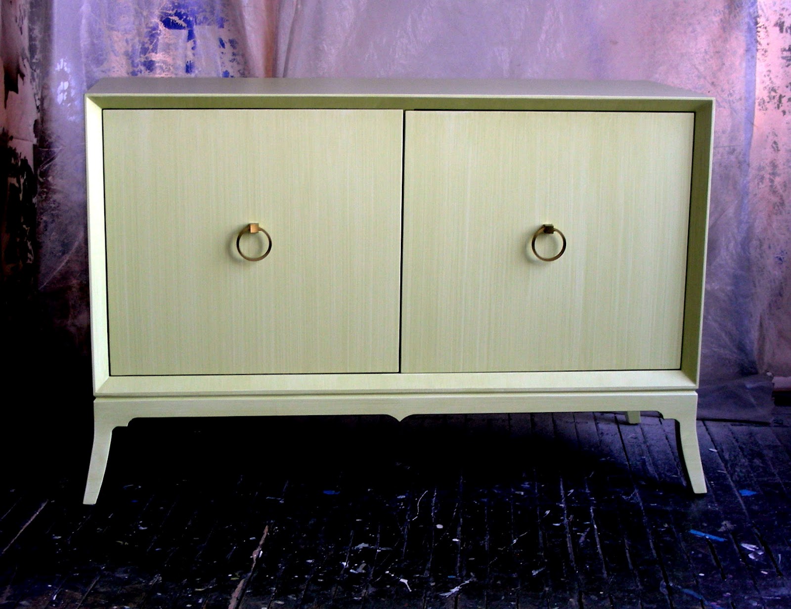 Sydney Barton Painted Furniture Pale Green Media Cabinet