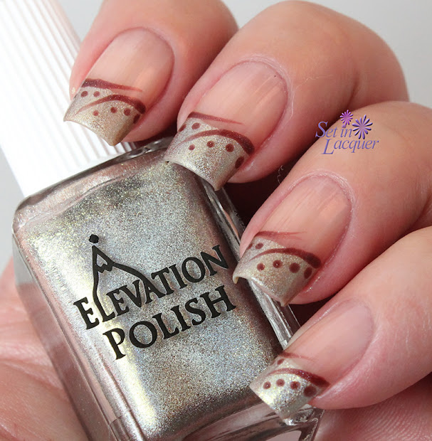 notd holographic french tip nail