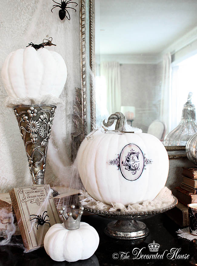 The Decorated House - Halloween Decorating - Monogrammed Pumpkin, Pure White Annie Sloan Chalk Paint