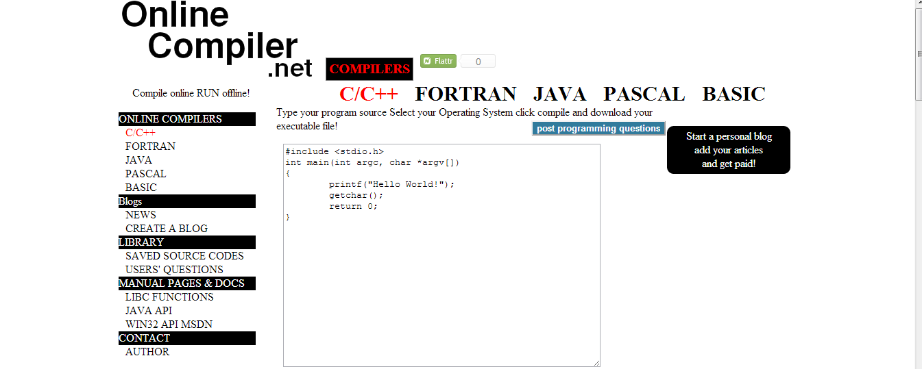 html and java compiler online