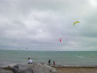 kite surfing on goring by sea beach
