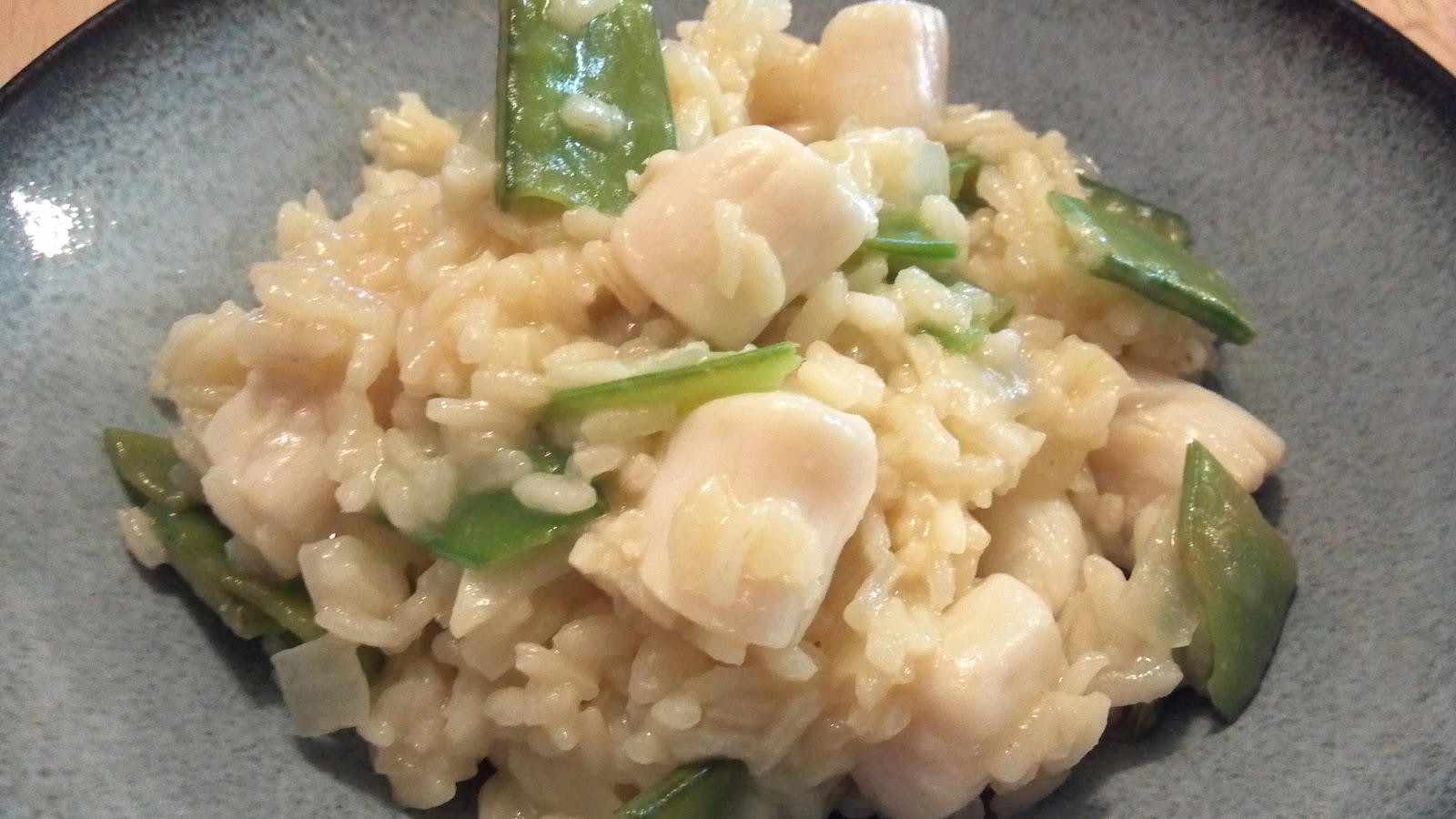 Chez Rooey Spring Lemon Risotto with bay scallops (modify for