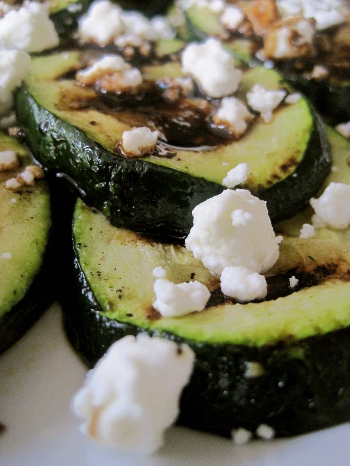 Grilled Zucchini with Goat Cheese and BalsamicHoney Syrup
