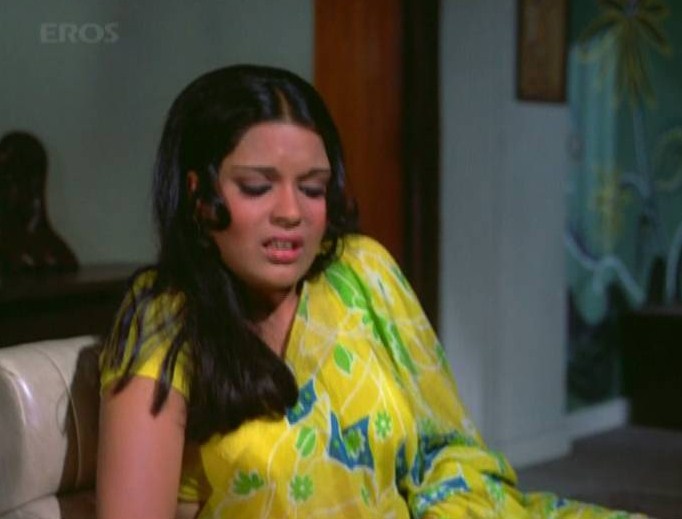 Zeenat Aman in Ajanabee (1974) .