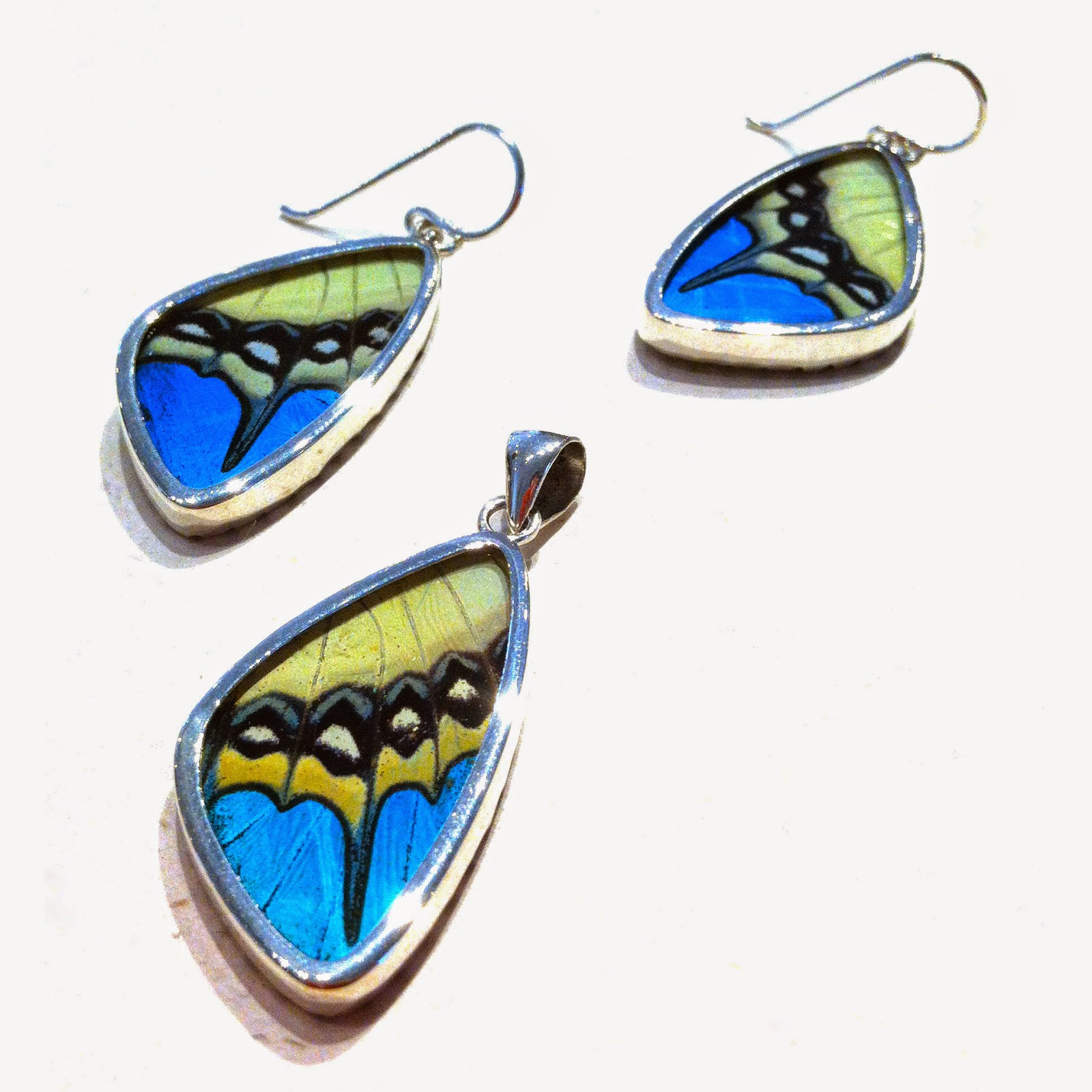 SOLD CRUELTYFREE & ECOFRIENDLY Butterfly Wing Mosaic Earrings
