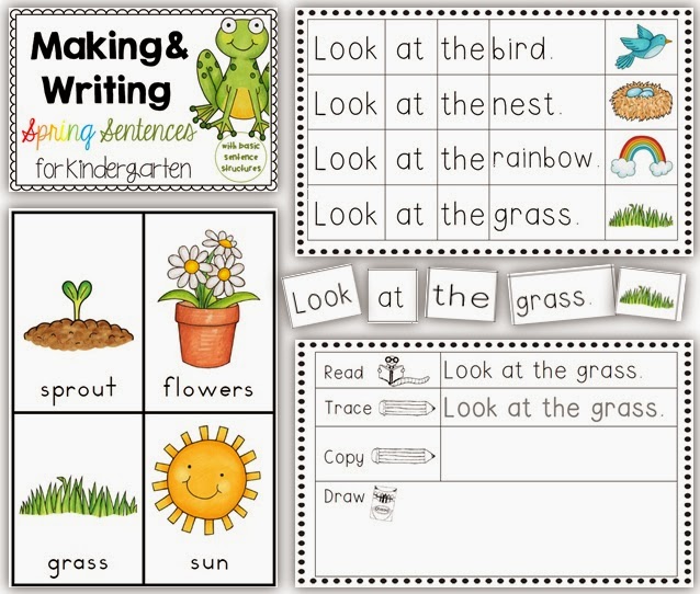 Making and Writing Spring Sentences for Kindergarten {vocab & sentence work} Making and Writing Spring Sentences for Kindergarten {vocab & sentence work}